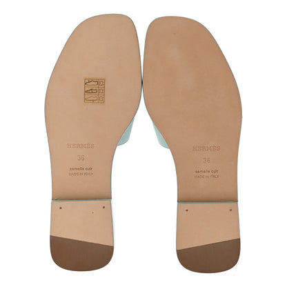Hermes Epsom Oran Sandals 36 Vert Embrun 5 of 8