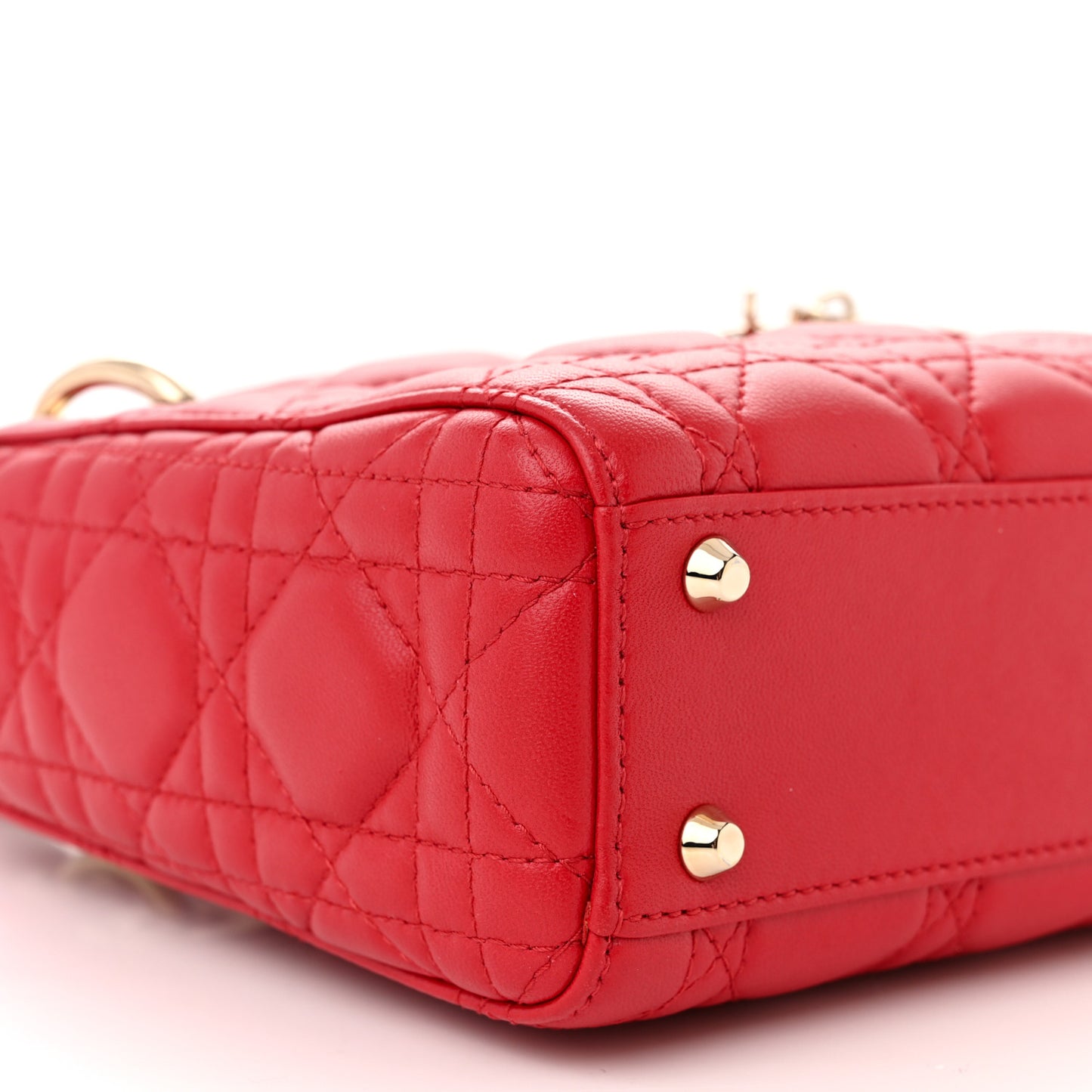 Lambskin Cannage Mini Lady Dior Red