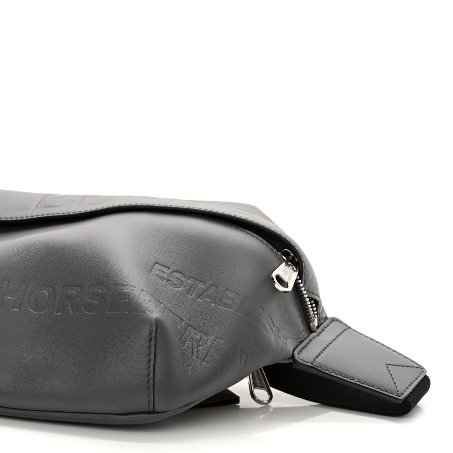 Calfskin Horseferry Print Medium Sonny Bum Bag Dark Ash Grey