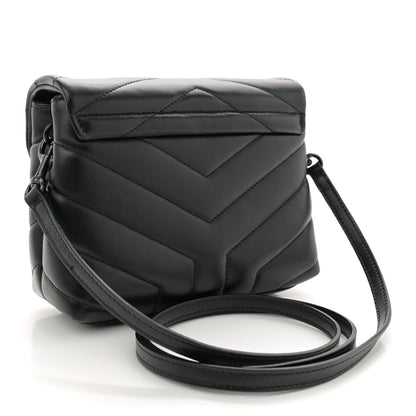 Saint Laurent Calfskin Y Quilted Monogram Monochrome Toy Loulou Crossbody Bag Black 3 of 10