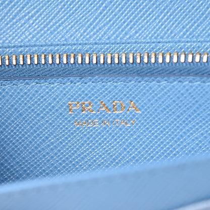 Prada Saffiano Metal Continental Flap Wallet Aviazione 6 of 11