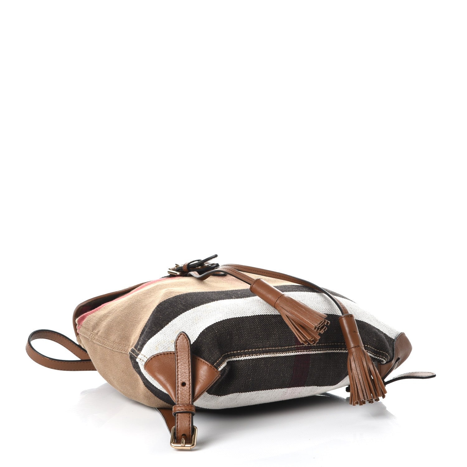 Burberry Overdyed Canvas Mega Check Medium Chiltern Backpack Tan 4 of 13