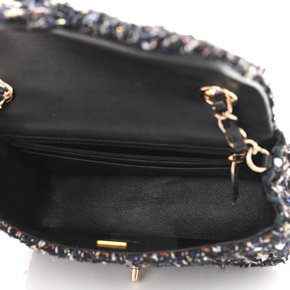 Chanel Glittered Tweed Quilted Mini Rectangular Flap Navy Blue Mulitcolor 5 of 12