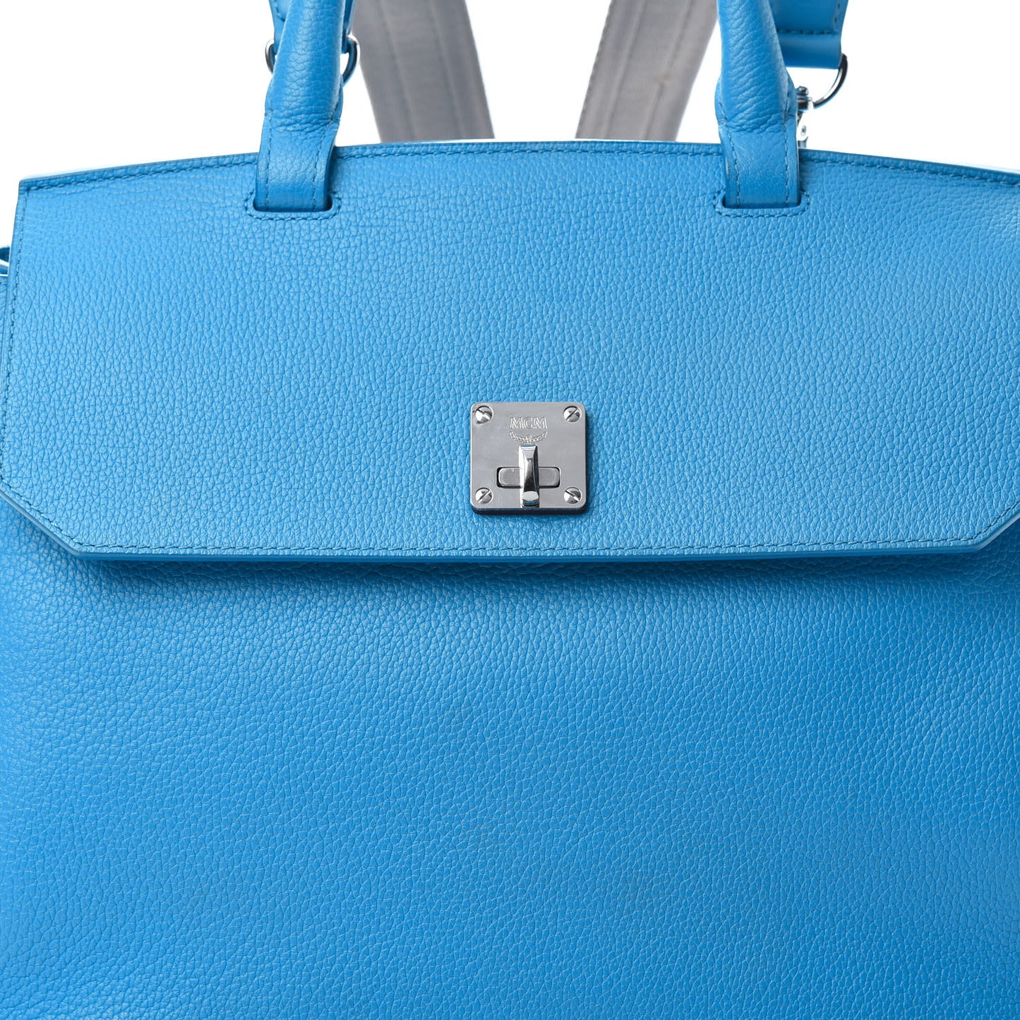 Grained Calfskin Large Milla Convertible Backpack Tile Blue