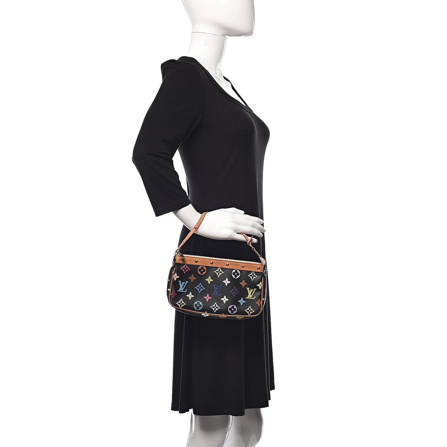 Monogram Multicolor Pochette Accessories Black