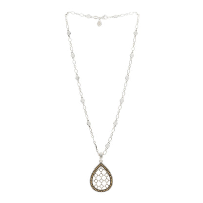 John Hardy Sterling Silver 18K Yellow Gold Dot Teardrop Pendant Necklace 3 of 6