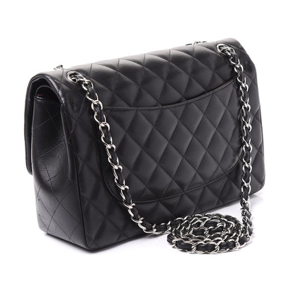 Chanel Lambskin Quilted Jumbo Double Flap Black 2 of 12
