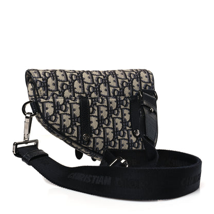 Christian Dior Oblique Mens Mini Saddle Bag Blue 3 of 8