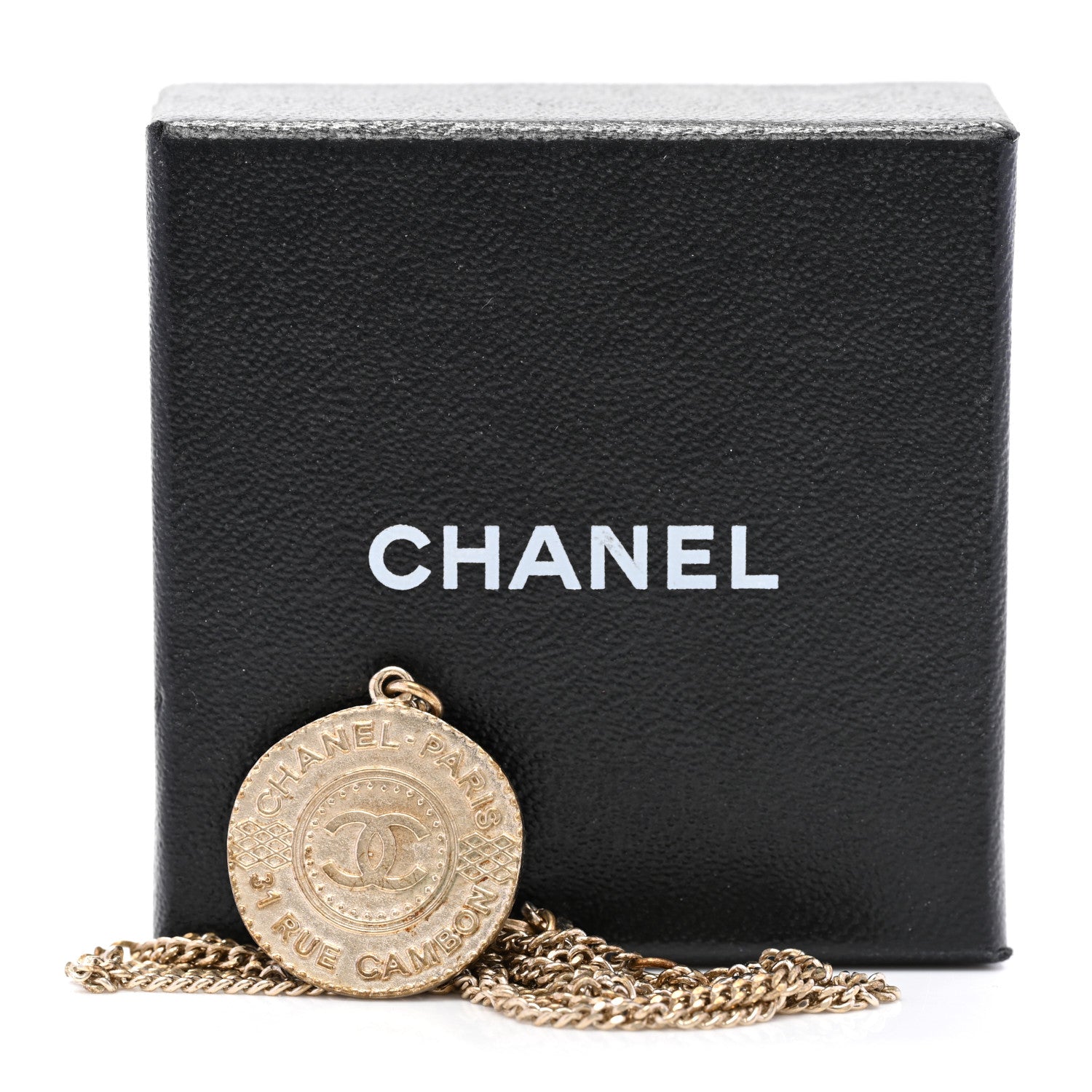 Chanel Medallion Chain Necklace Gold 7 of 7