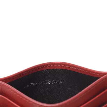 Gucci Calfskin Matelasse GG Marmont Card Holder Hibiscus Red 6 of 8