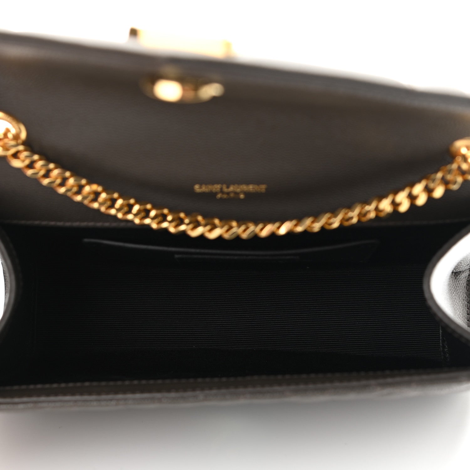 Saint Laurent Grain De Poudre Textured Mixed Matelasse Triquilt Small Monogram Satchel Pebble 5 of 9