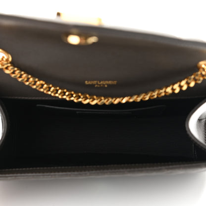 Saint Laurent Grain De Poudre Textured Mixed Matelasse Triquilt Small Monogram Satchel Pebble 5 of 9
