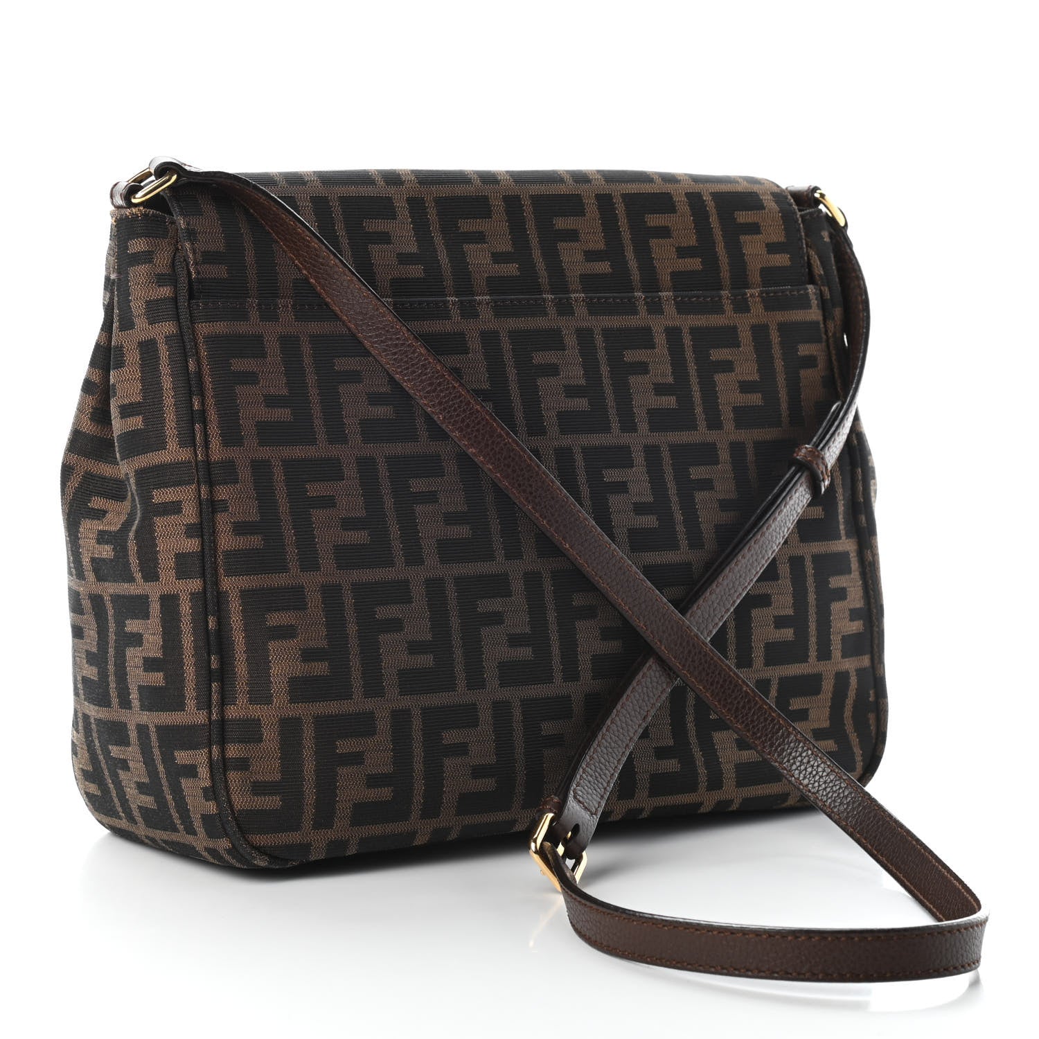 Fendi Zucca Vitello Artic Messenger Bag Tobacco Castagna 3 of 9