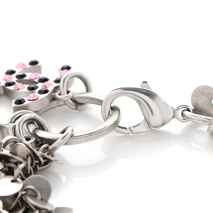 Chanel Enamel Crystal Pearl Paris Souvenirs Charm Bracelet Silver Rose White 4 of 4