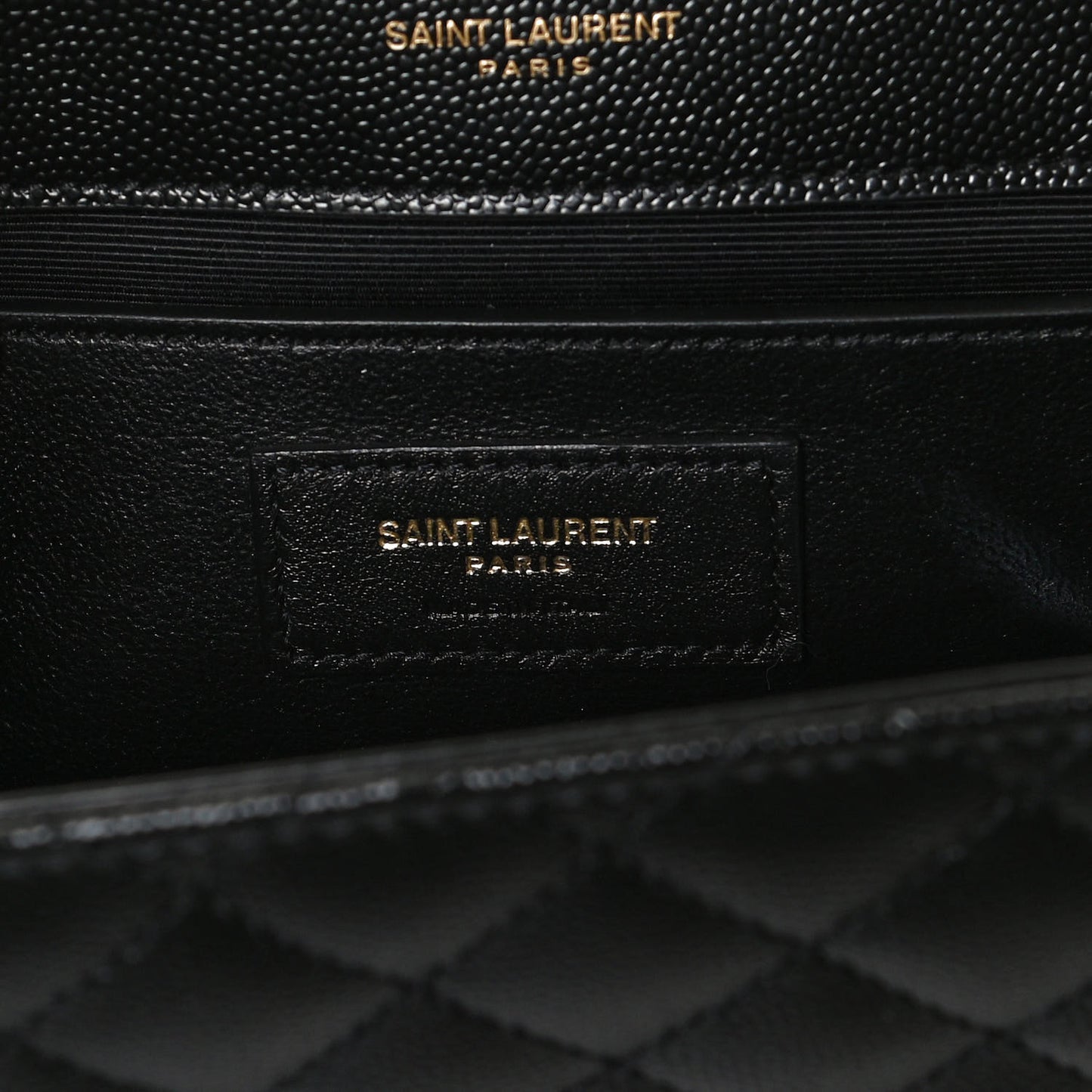 Grain De Poudre Textured Mixed Matelasse Triquilt Medium Monogram Satchel Black