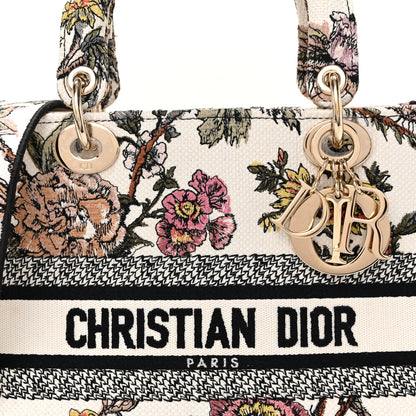 Christian Dior Canvas Embroidered Jardin Botanique Medium Lady D-Lite White Multicolor 8 of 12