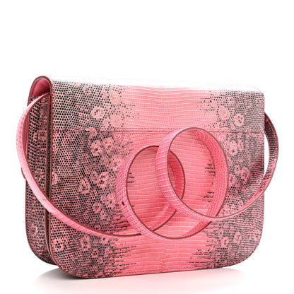 Celine Lizard Medium Classic Box Flap Bag Pink Grey 3 of 9