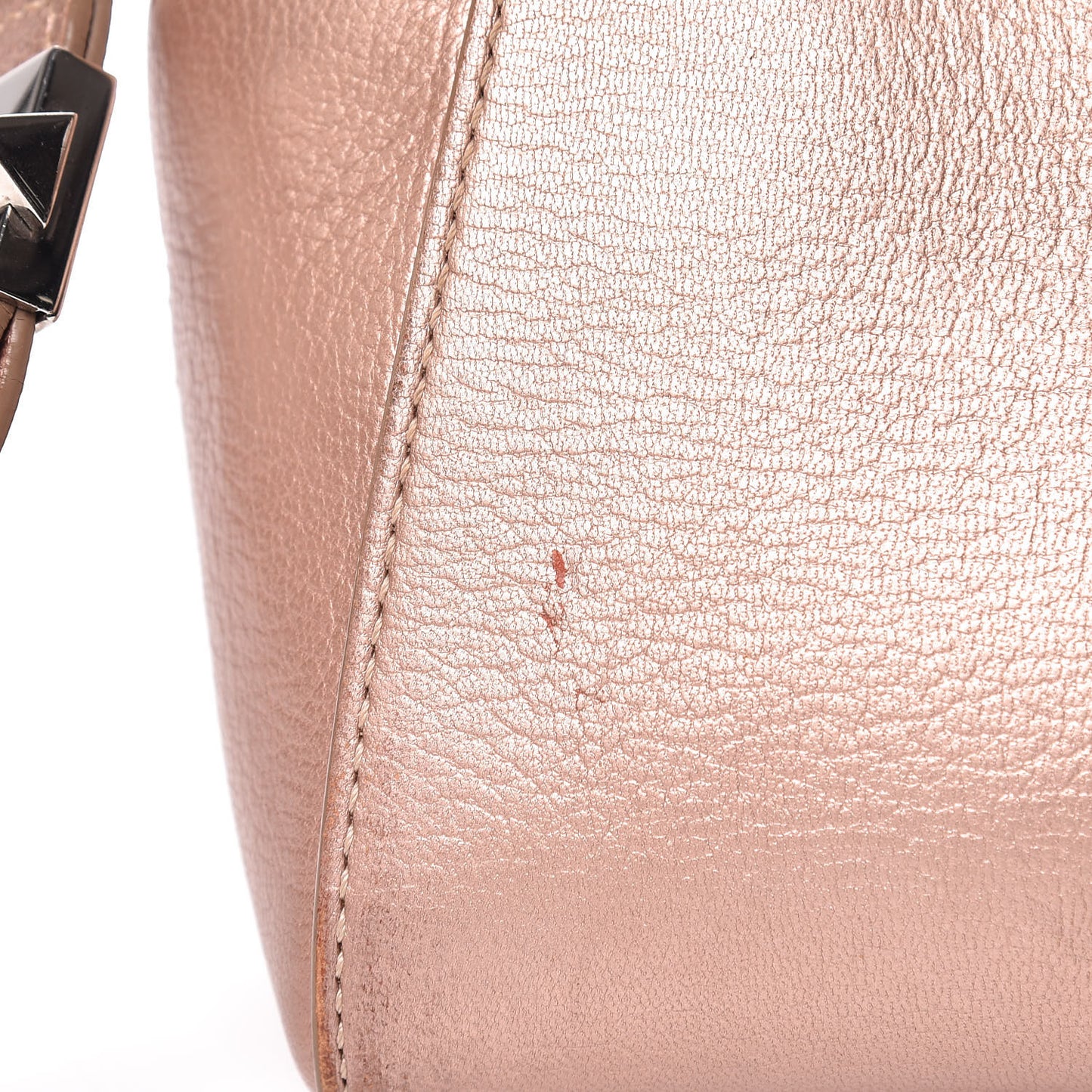Metallic Sugar Goatskin Small Antigona Beauty Wristlet Light Pink