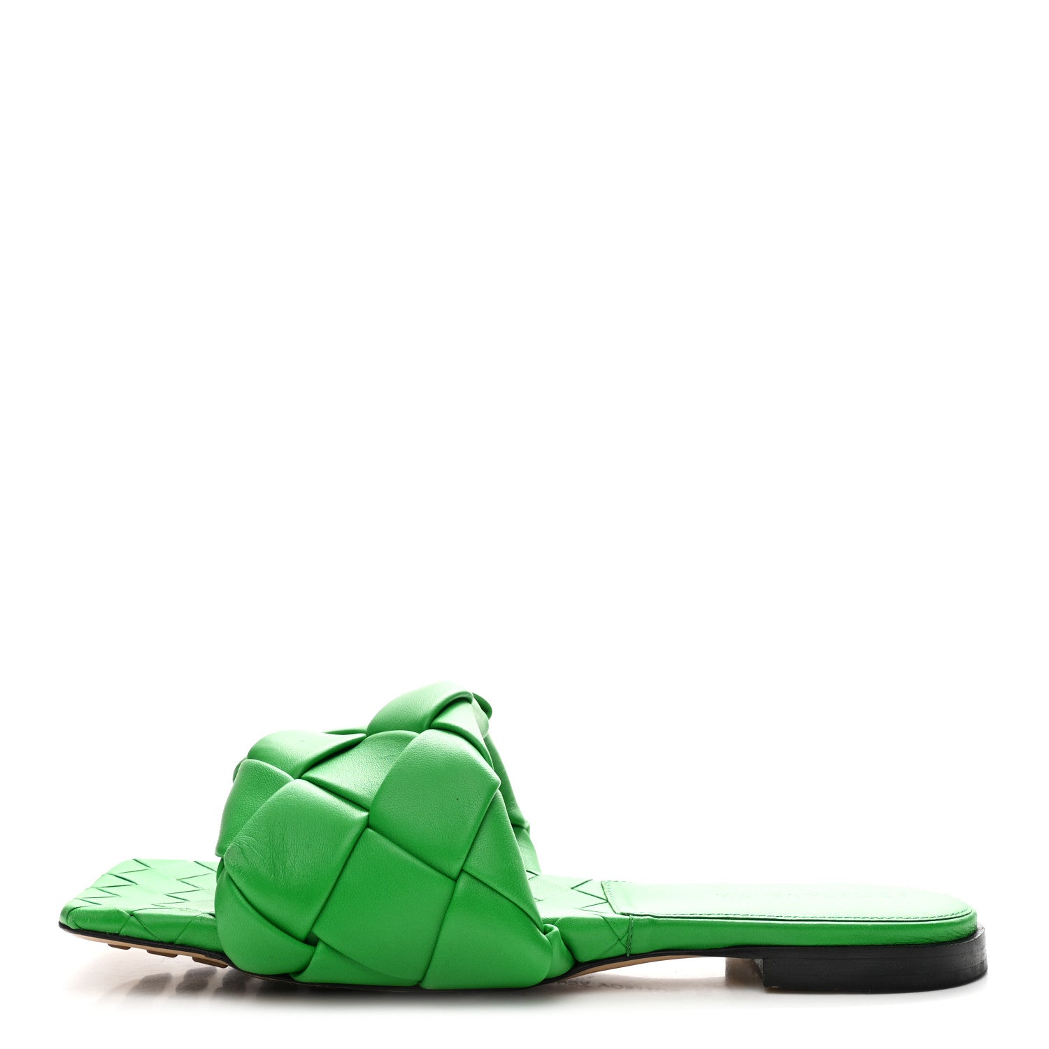 Bottega Veneta Nappa Maxi Intrecciato Lido Flat Sandals 39 Grass 1 of 8