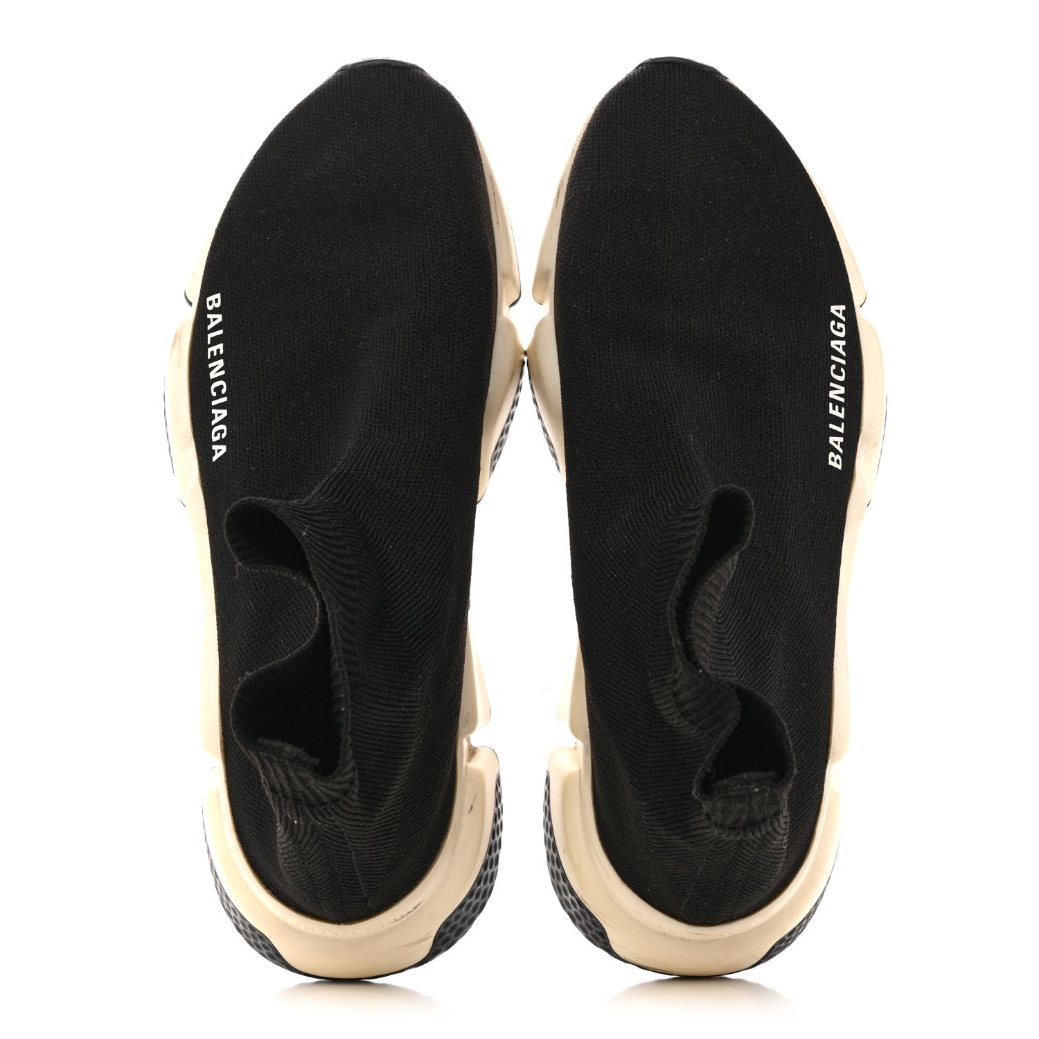 Balenciaga Neoprene Knit Womens Speed Sneakers 37 Black White 2 of 11
