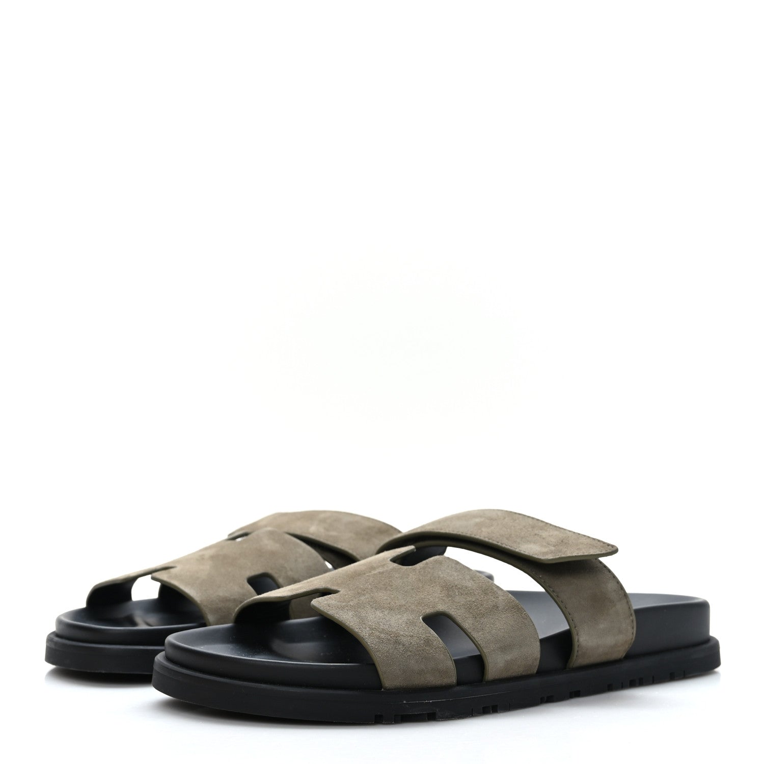 Hermes Suede Goatskin Mens Chypre Sandals 40.5 Beige Argile 3 of 8