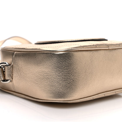 Gucci Metallic Sakai Be Green Calfskin Diagonal Stitched Small Blondie Shoulder Bag Golden Beige 9 of 10