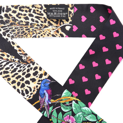 Hermes Silk Jungle Love Love Twilly Black Vert Rose Vif 2 of 3