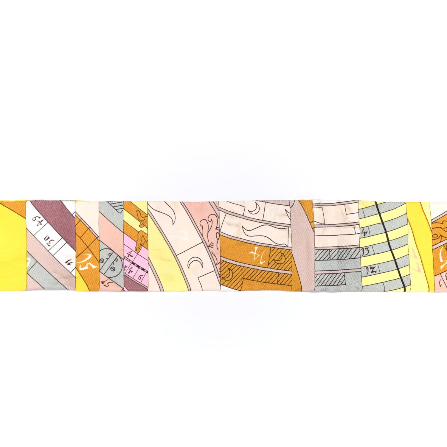 Hermes Silk Astrologie Nouvelle Twilly Jaune White Moutarde 5 of 5