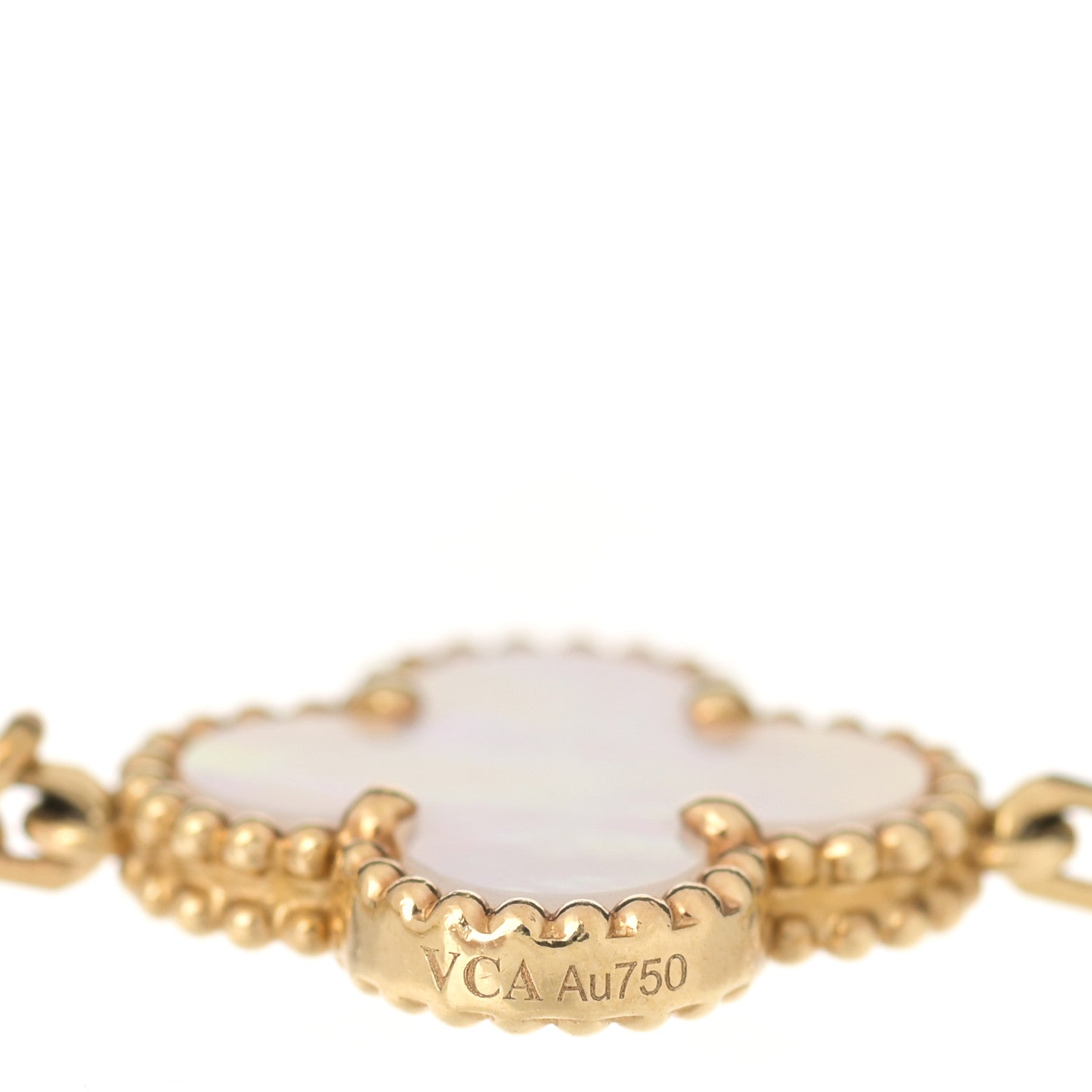 Van Cleef & Arpels 18K Yellow Gold Mother of Pearl 5 Motifs Vintage Alhambra Bracelet 4 of 6
