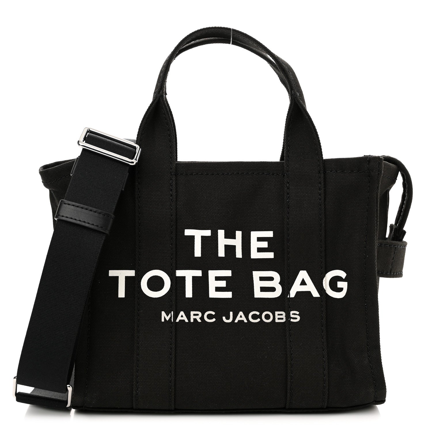 Marc Jacobs Cotton Canvas Mini The Traveler Tote Bag Black 1 of 9