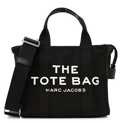 Marc Jacobs Cotton Canvas Mini The Traveler Tote Bag Black 1 of 9