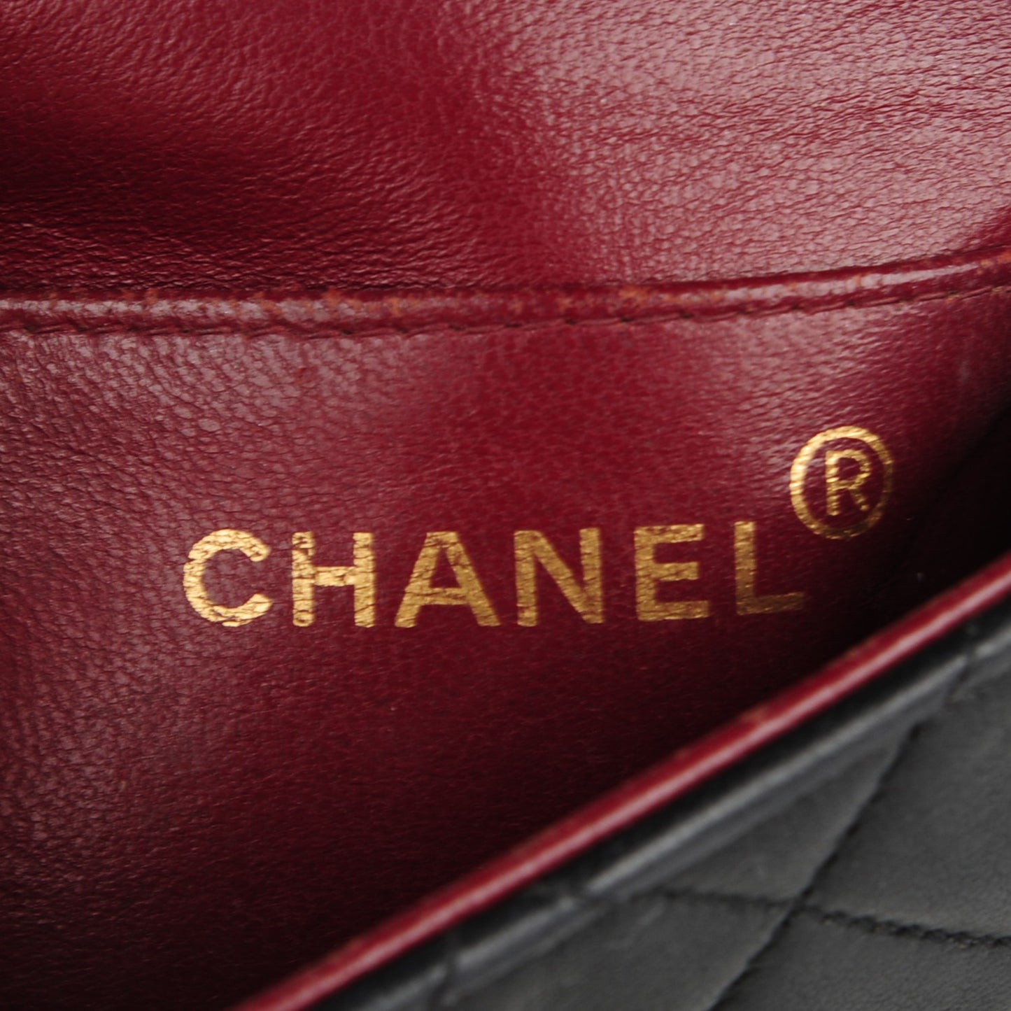 Lambskin Quilted Mini Square Flap Black