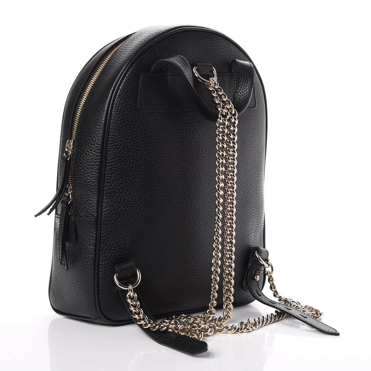 Pebbled Calfskin Soho Chain Backpack Black