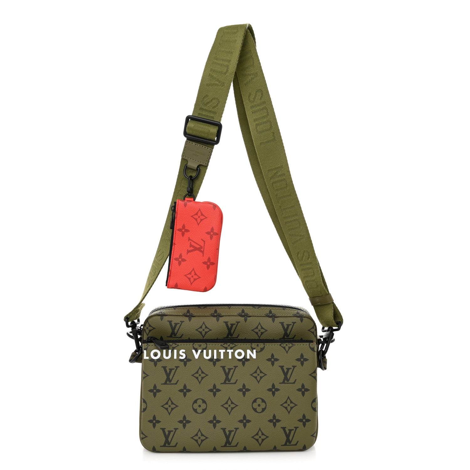 Louis Vuitton Monogram Trio Messenger Khaki Vermillion 1 of 11