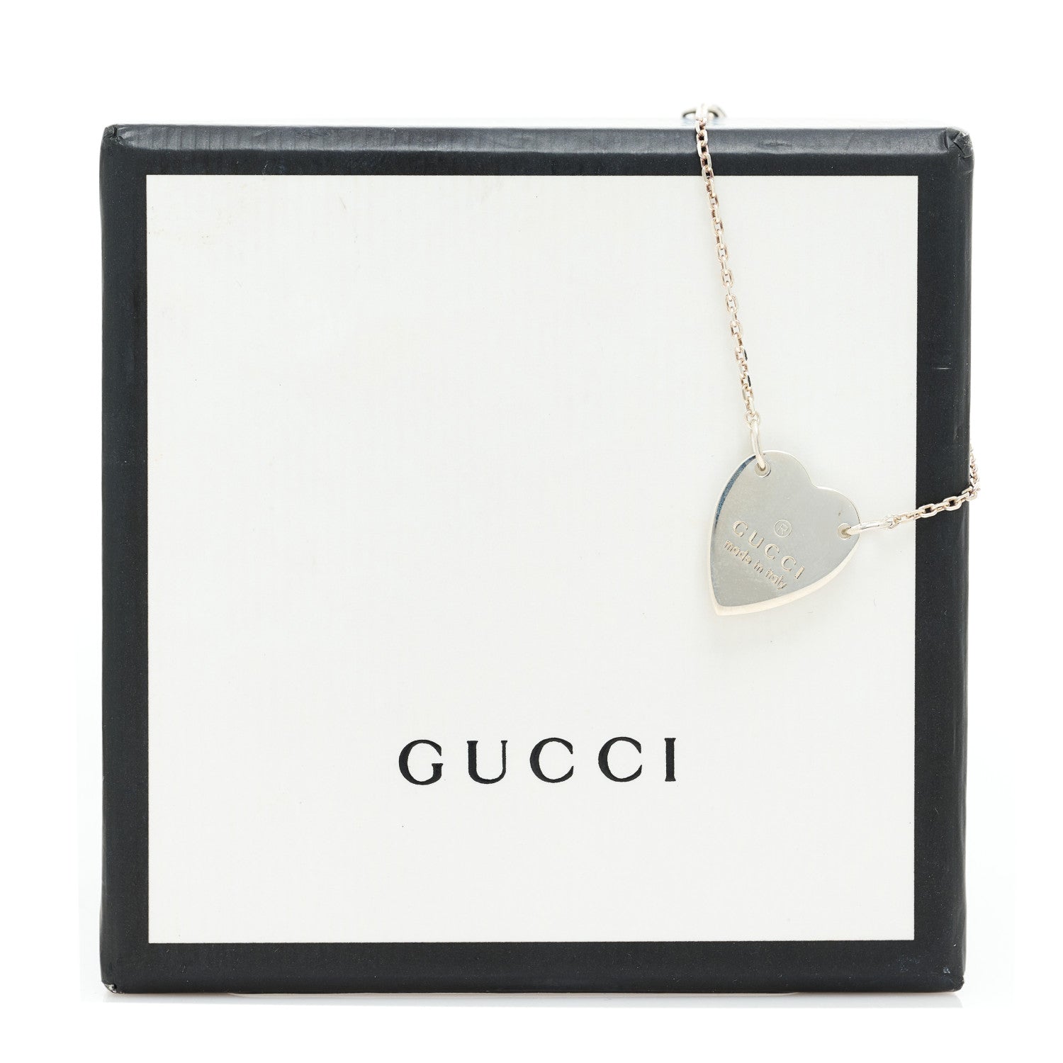 Gucci Sterling Silver Trademark Heart Bracelet 5 of 5