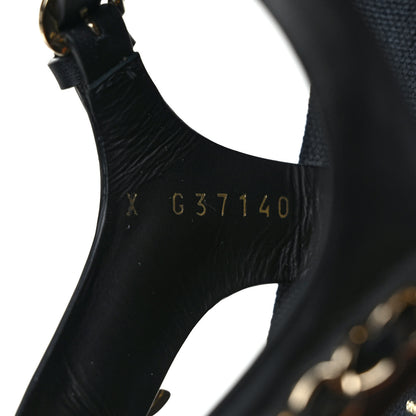 Chanel Calfskin Chain Platform Sandals 37 Black 8 of 8