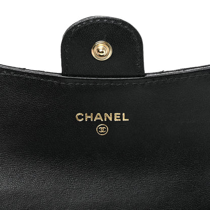 Chanel Lambskin Quilted Flap Card Holder Wallet Black 6 of 11