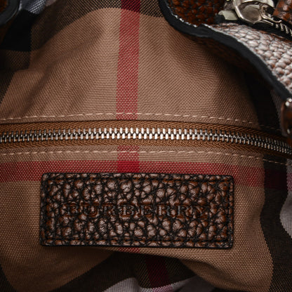 Burberry Grainy Calfskin House Check Medium Maidstone Dark Brown 6 of 6