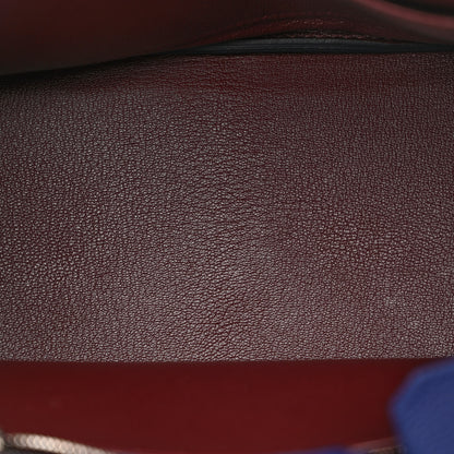 Hermes Togo Swift Officier Birkin 25 Bleu Encre Bordeaux 5 of 10