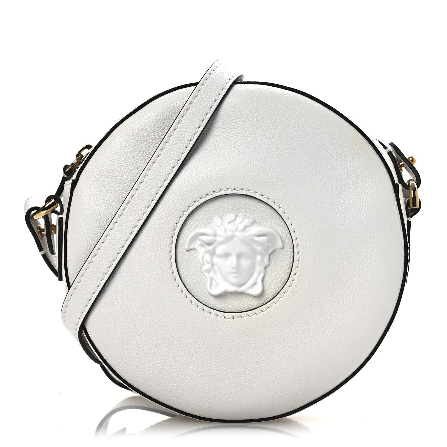 Versace Calfskin La Medusa Round Camera Bag White 1 of 10