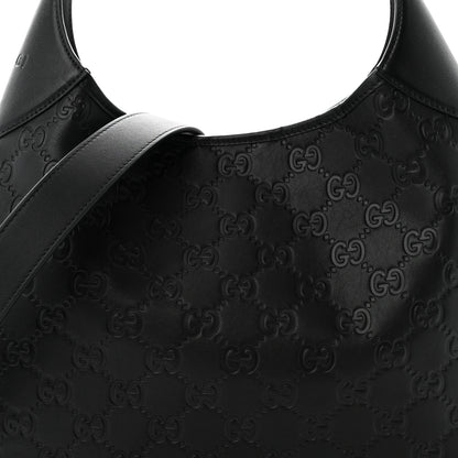 Gucci GG Calfskin Embossed B Medium Shoulder Bag Arabella Black 8 of 10