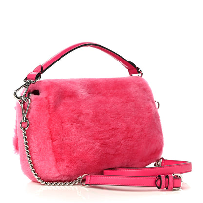 Fendi Shearling Shiny Nappa Baguette Rosa Fluo 3 of 10