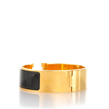 Hermes Enamel Wide Clic Clac H Bracelet GM Black 3 of 4