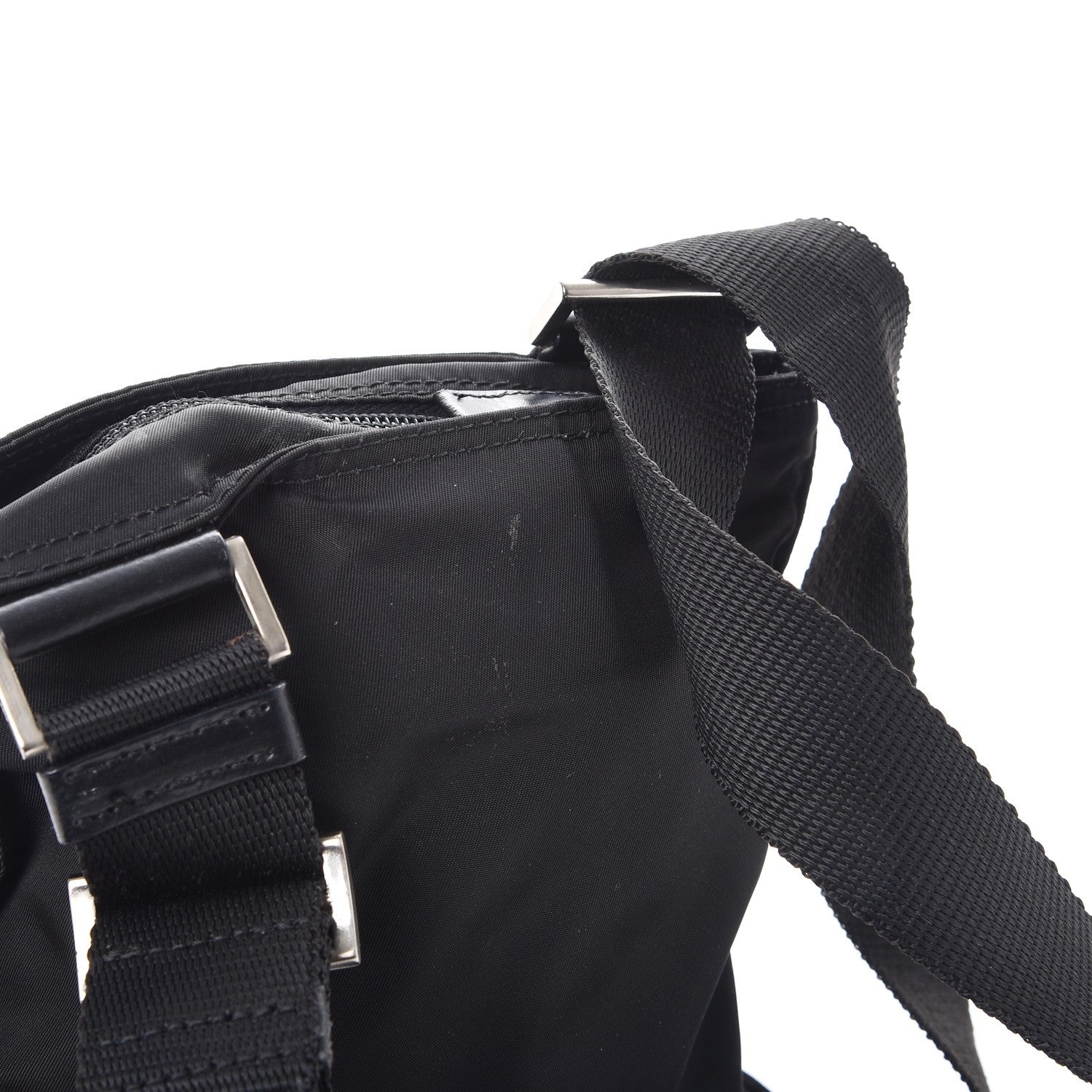 Prada Nylon Small Flat Messenger Bag Black 10 of 11