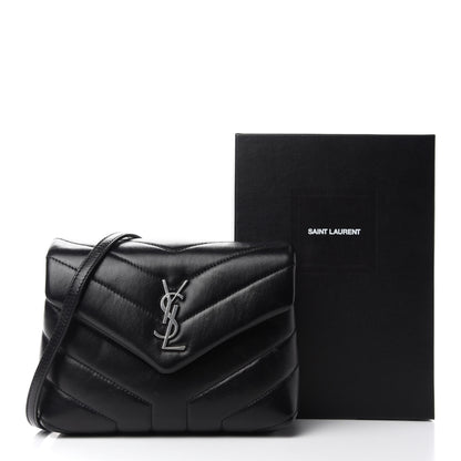 Saint Laurent Calfskin Y Quilted Monogram Toy Loulou Crossbody Bag Black 14 of 14