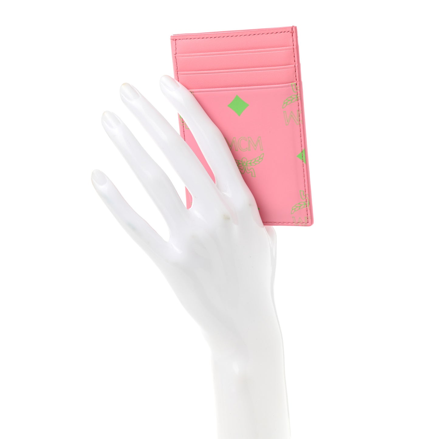 Calfskin Color Splash Logo Card Case Plumeria