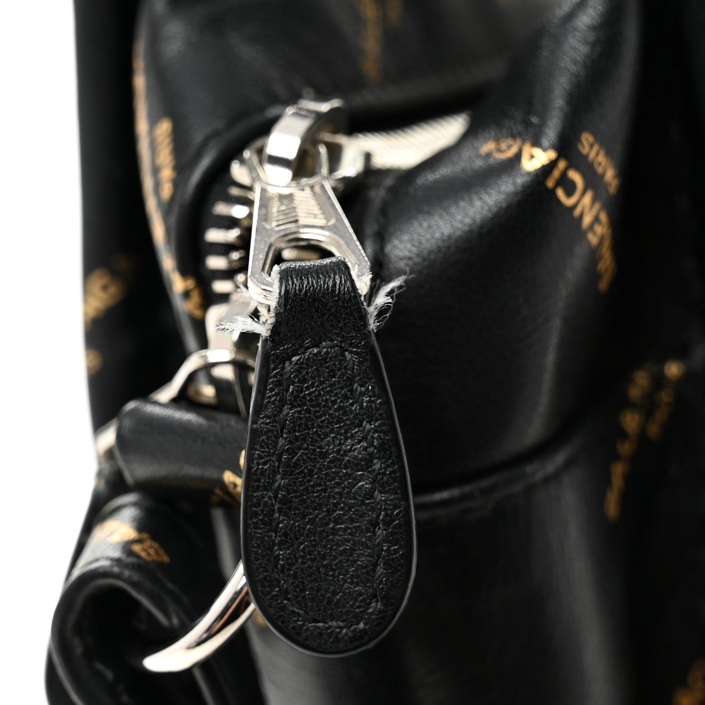 Calfskin Allover Logo XS Bazar Shopper Tote Black Gold