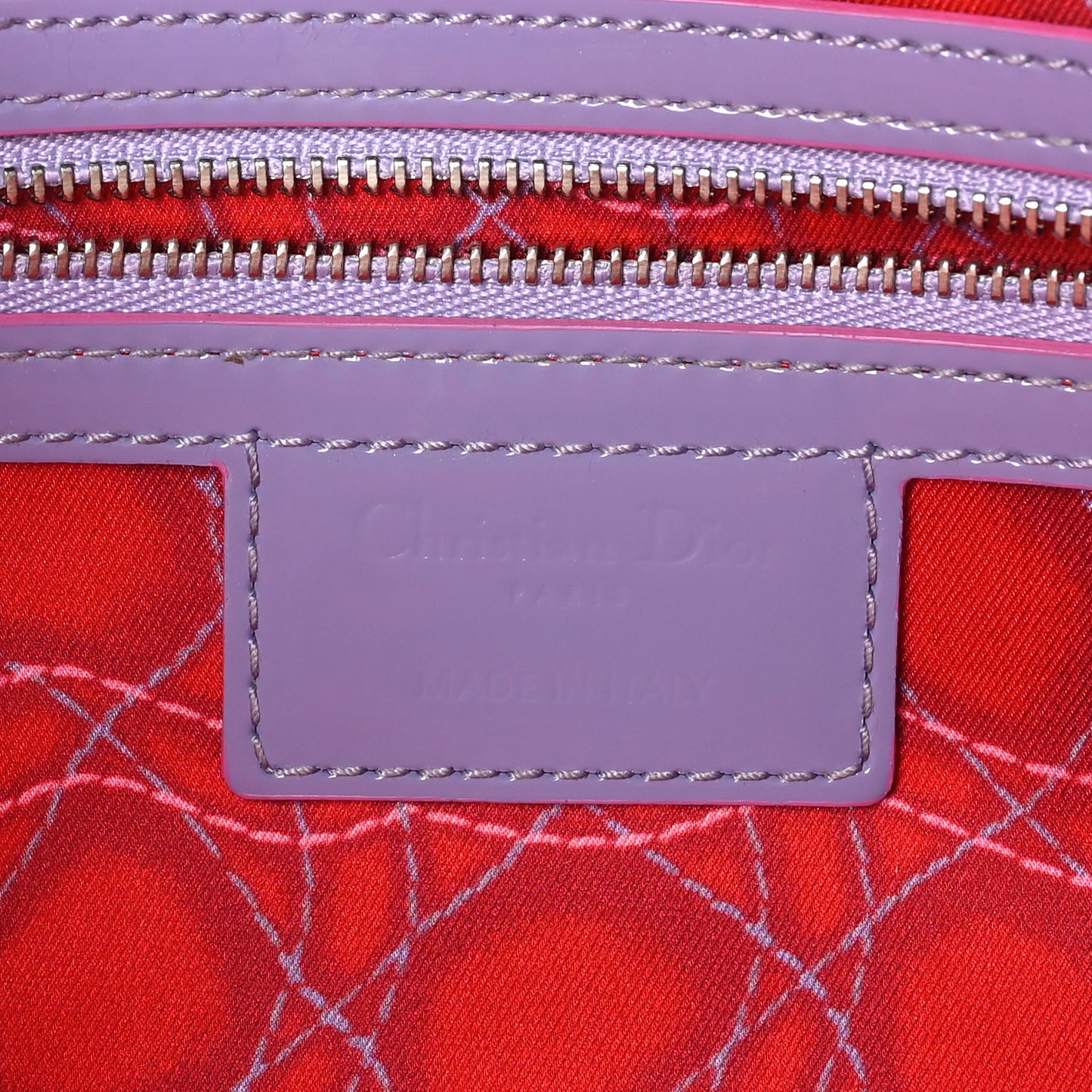 Lambskin Cannage New Lock Flap Pink Purple