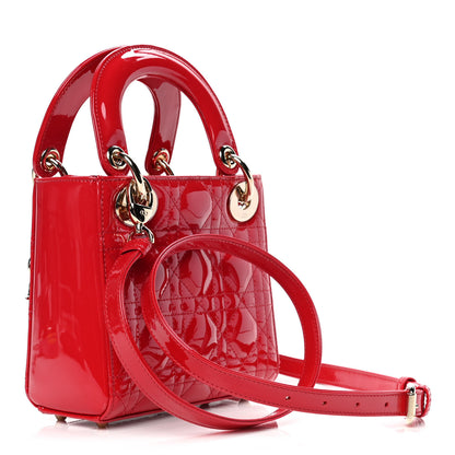 Christian Dior Patent Cannage Mini Lady Dior Red 2 of 5