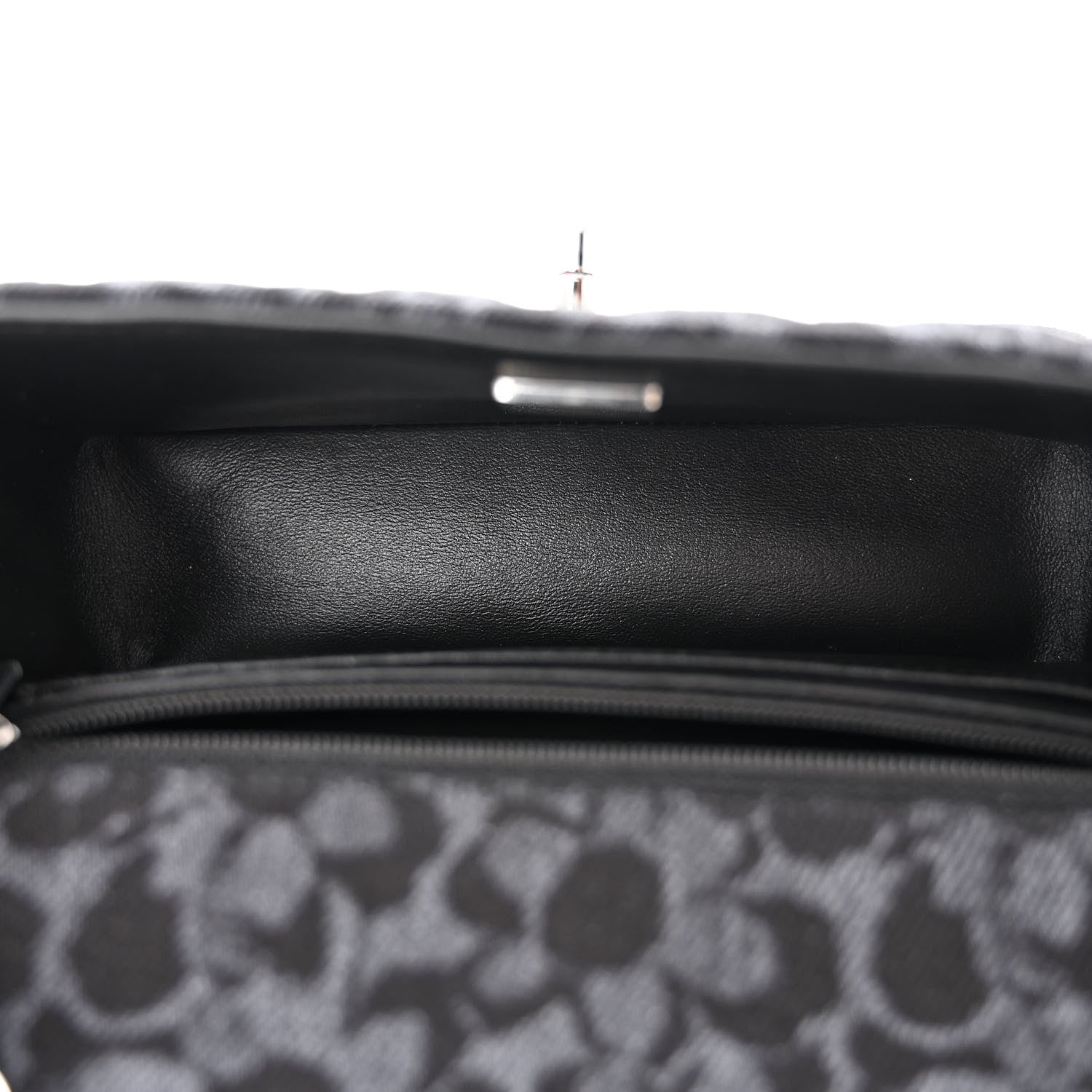 Chanel Printed Denim Quilted Flower Mini Rectangular Flap Black 5 of 11